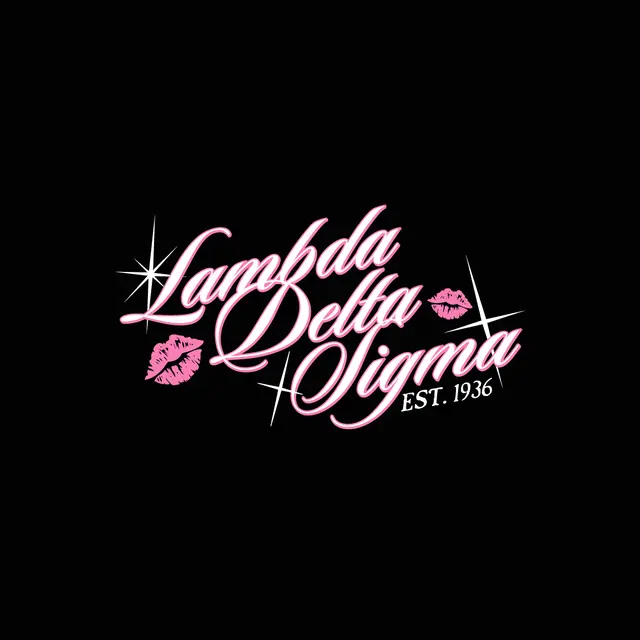 Lambda Delta Sigma Pink Script and Lips PR Tank