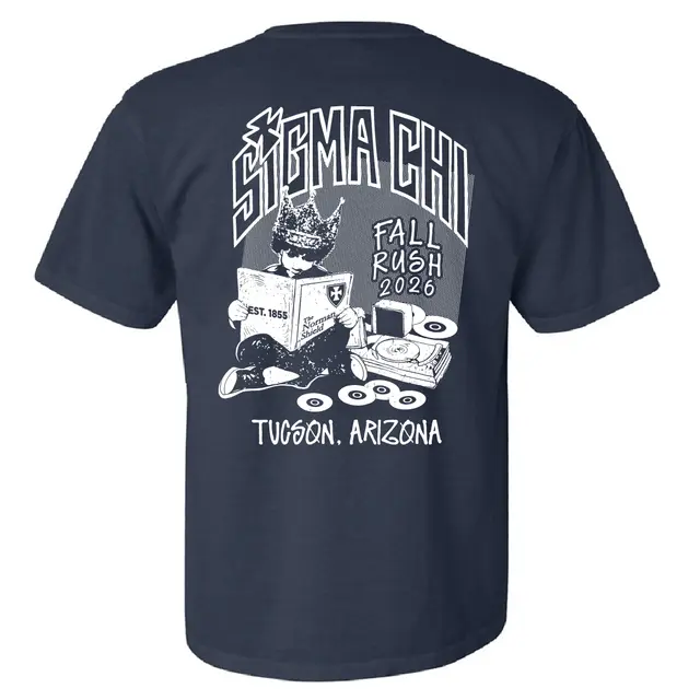 Sigma Chi Kid Reading Crowned Graphic Rush Shirt 2