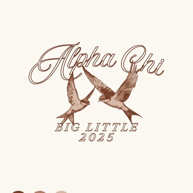 Alpha Chi Omega Swallow Illustration Big Little Shirt