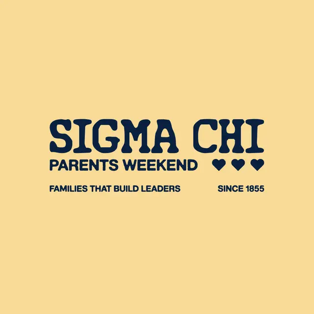 Sigma Chi Bold Lettering with Heart Icons Parents Weekend Shirt