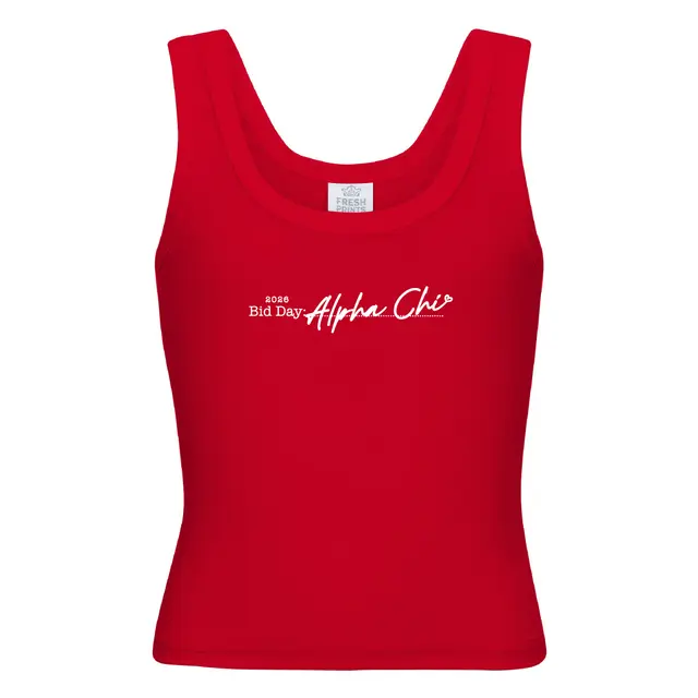 Alpha Chi Omega Modern Script Bid Day Tank 2