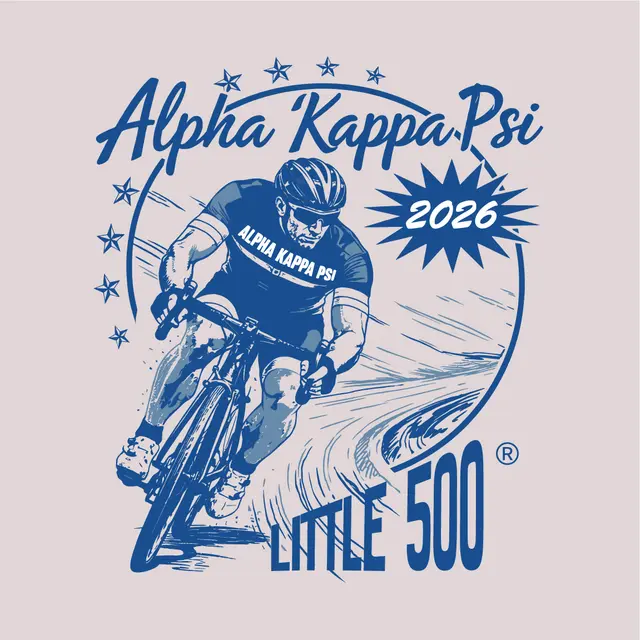 Alpha Kappa Psi Cyclist Illustration Little 500 Shirt