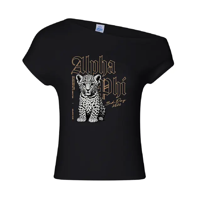 Alpha Phi Leopard Cub Graphic Bid Day Shirt 2