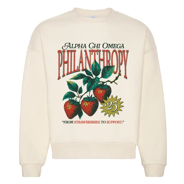 Alpha Chi Omega Strawberry Philanthropy Crewneck 2