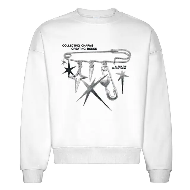 Alpha Chi Omega Safety Pin Charm Recruitment Crewneck 2