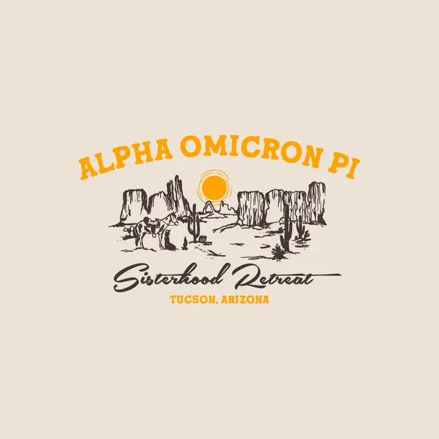 Alpha Omicron Pi Desert Scene Sisterhood Retreat Sweater