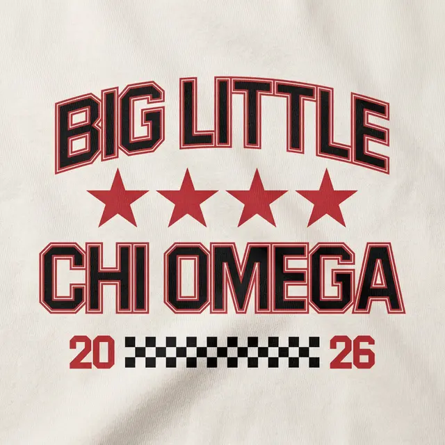 Chi Omega Bold Block Text Big Little Reveal Crewneck