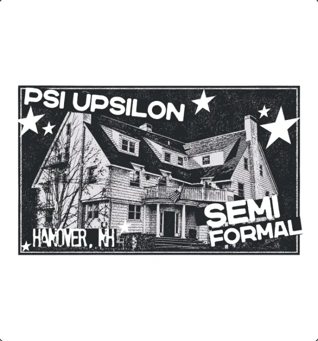 Psi Upsilon House Illustration Semi Formal Hoodie