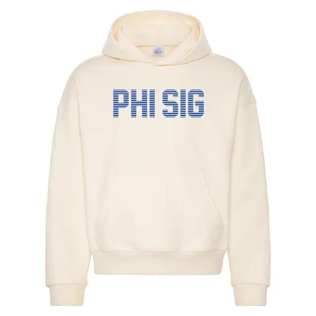 Phi Sigma Sigma Striped Lettering PR Hoodie 2