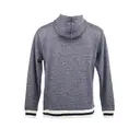 Customizable J America Peppered Fleece Lapover Hooded Sweatshirt 8701 Navy Pepper Back