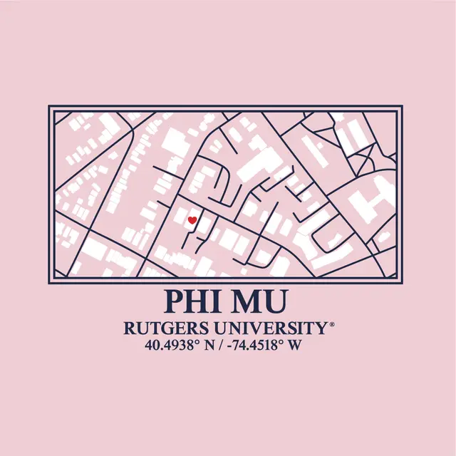 Phi Mu Illustrated Campus Map PR Shirt