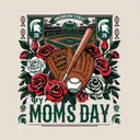 Psi Upsilon Baseball Glove Floral Parents Weekend Shirt