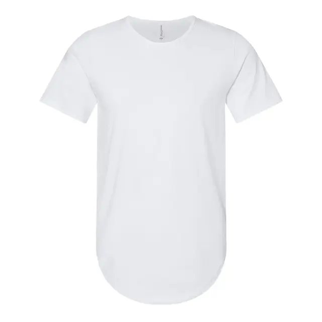 Bella + Canvas Mens Jersey Short Sleeve Tee With Curved Hem 3003 White FRONT