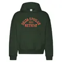 Delta Upsilon Distressed Arched Text Retreat Hoodie 2