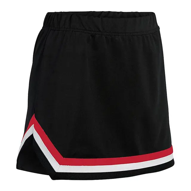Customizable Augusta Girls' Pike Skirt 9146 Black with Red and White Right