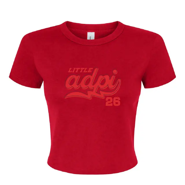 Alpha Delta Pi Retro Script with Shadow Big Little Reveal Shirt 2