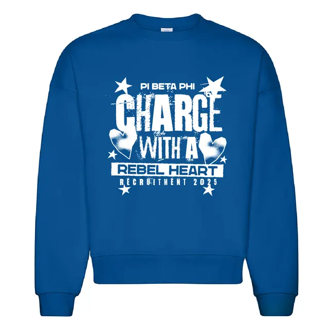 Pi Beta Phi Charge With A Rebel Heart Recruitment Crewneck 2