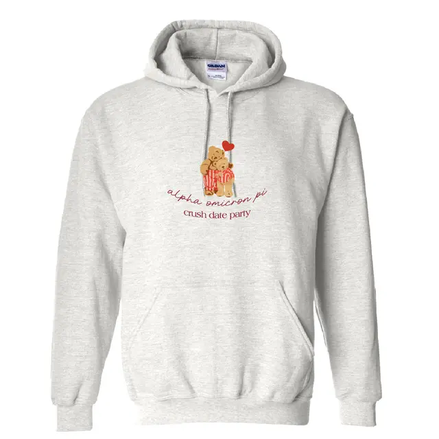 Alpha Omicron Pi Charming Bears Crush Date Party Hoodie 2