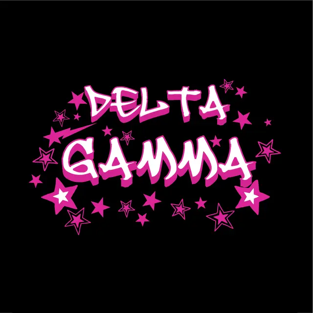 Delta Gamma Starry Pink Text PR Crewneck