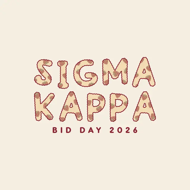 Sigma Kappa Strawberry Pattern Text Bid Day Hoodie