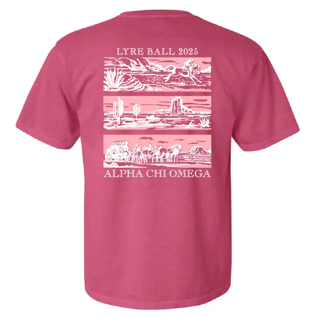 Alpha Chi Omega Sunset Desert Landscape Formal Shirt 2