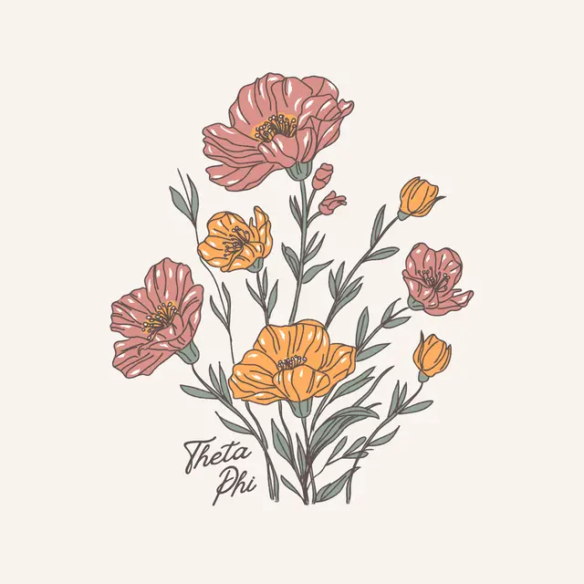 Theta Phi Alpha Floral Sketch PR Shirt