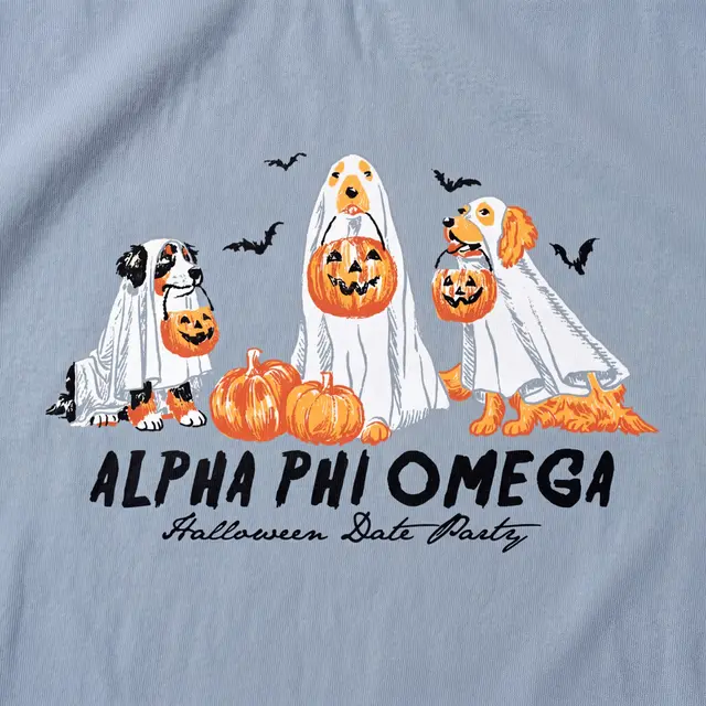 Alpha Phi Omega Ghostly Dogs Pumpkin Decor Date Party Shirt