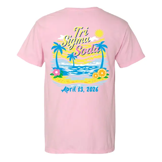 Sigma Sigma Sigma Tropical Beach Scene Spring Break Shirt 2