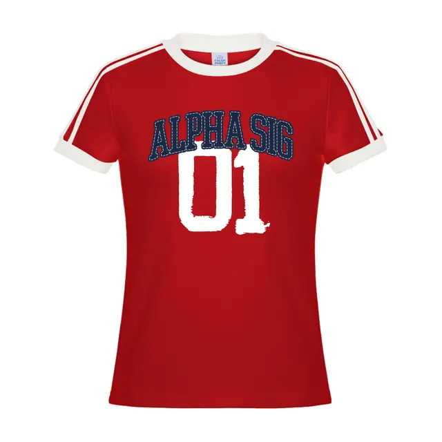 Alpha Sigma Alpha Stitched Block Text PR Shirt 2
