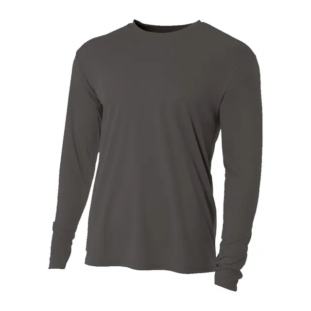 A4 Men's Cooling Performance Long Sleeve T-Shirt n3165 Graphite Front