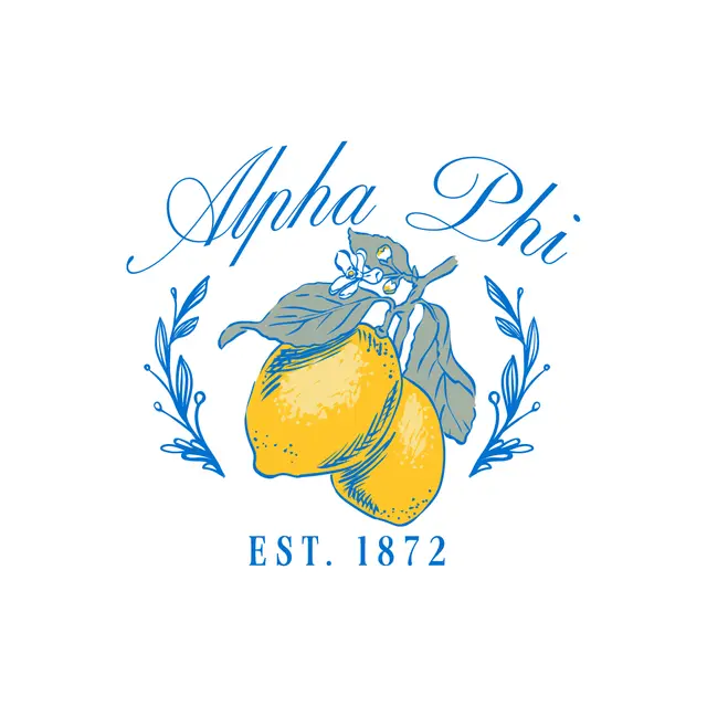 Alpha Phi Script Lemon Illustration PR Shirt
