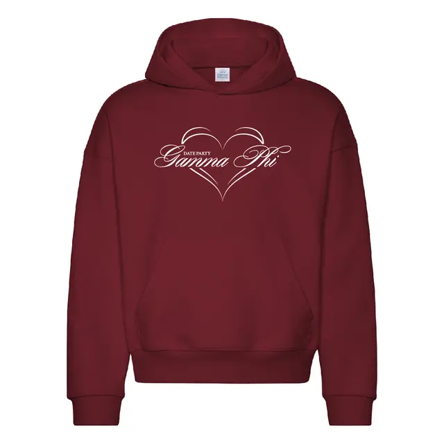 Gamma Phi Heart Illustration Date Party Hoodie 2