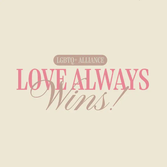 LGBTQ+ Alliance Love Wins Typography in Pink and Brown PR Tote