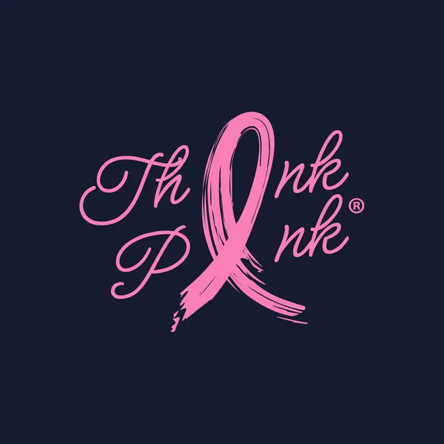 Zeta Tau Alpha Think Pink Ribbon Script Philanthropy Shirt
