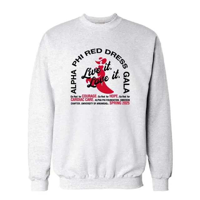 Alpha Phi Red Dress Gala Bold Script Sweater 2