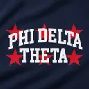 Phi Delta Theta Bold Stars Stacked Lettering PR Crewneck