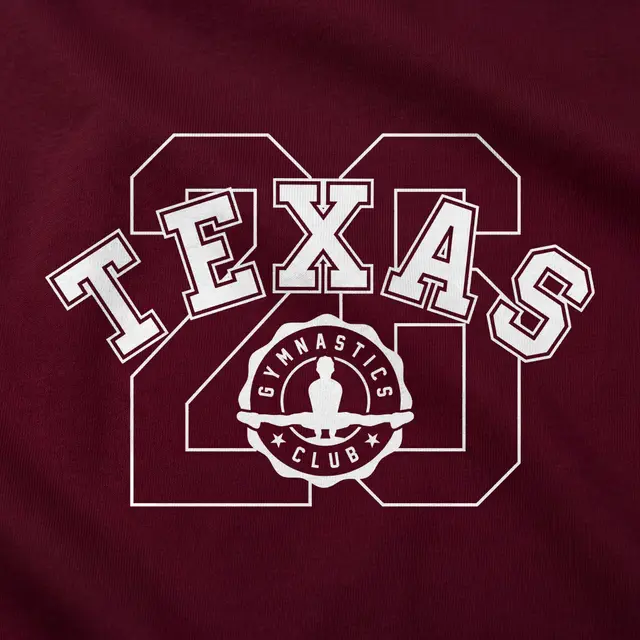 Gymnastics Club Block Lettering Texas Graphic Shirt