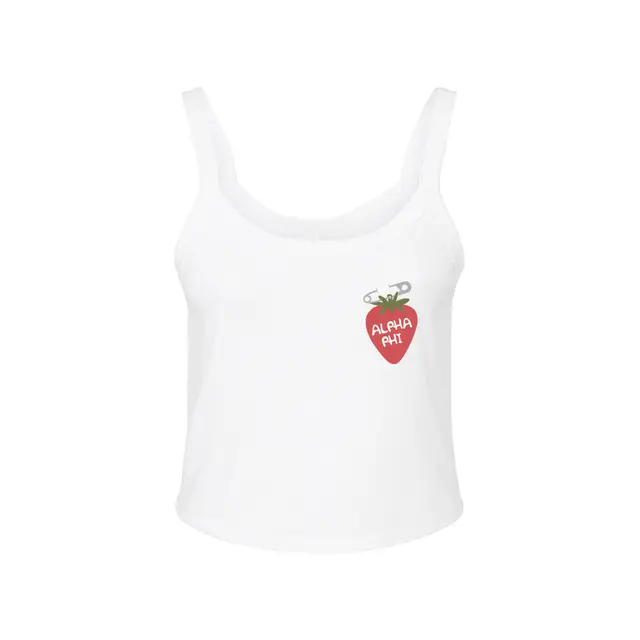 Alpha Phi Strawberry Safety Pin PR Tank 2