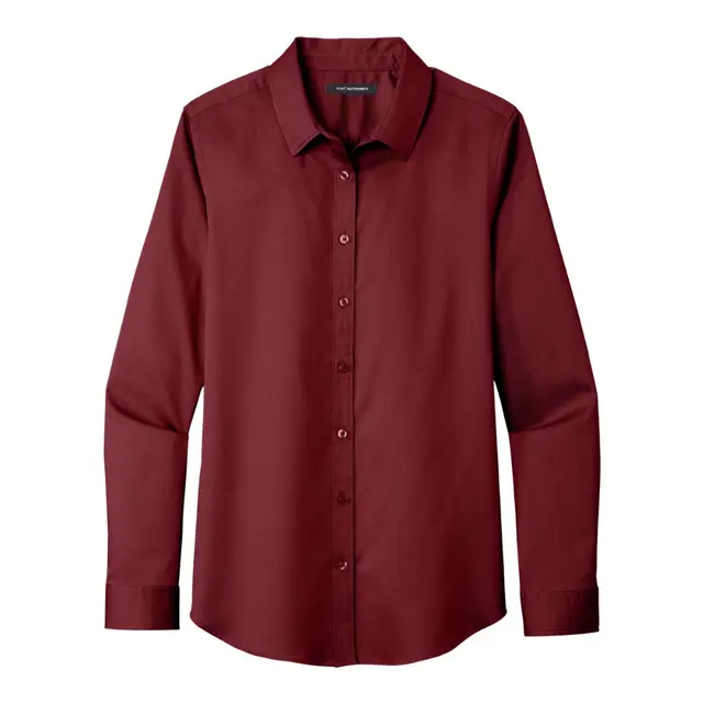 LADIES LONG SLEEVE SUPERPRO REACTTWILL SHIRT Burgundy Front