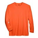 Customizable Ultraclub Adult Cool & Dry Sport Long-Sleeve Performance Interlock T-Shirt 8422 Bright Orange Front