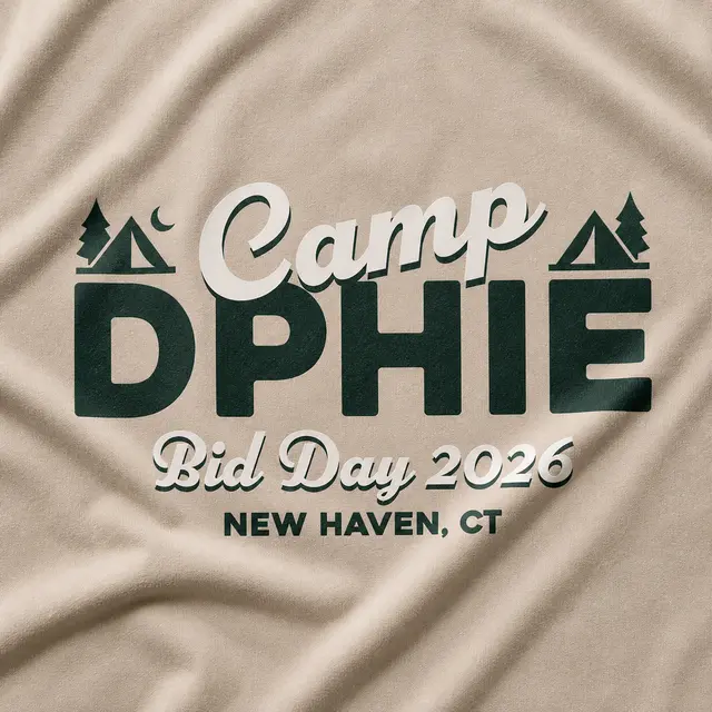 Delta Phi Epsilon Camp Illustration Bid Day Shirt