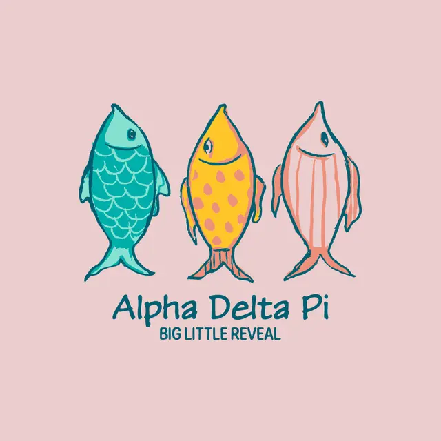 Alpha Delta Pi Cute Fish Trio Big Little Reveal Tank