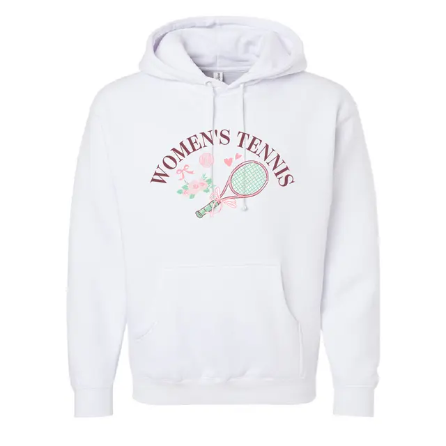Women's Tennis Racket and Flowers Graphic PR Hoodie 2