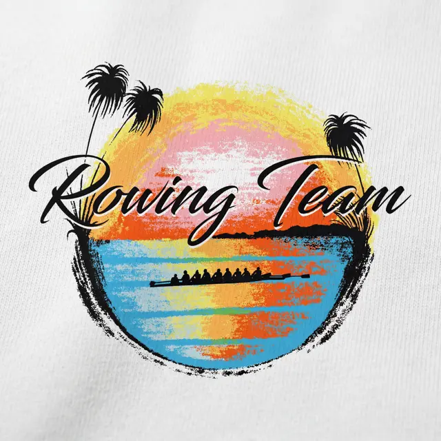 Rowing Team Sunset Water Silhouette PR Hoodie