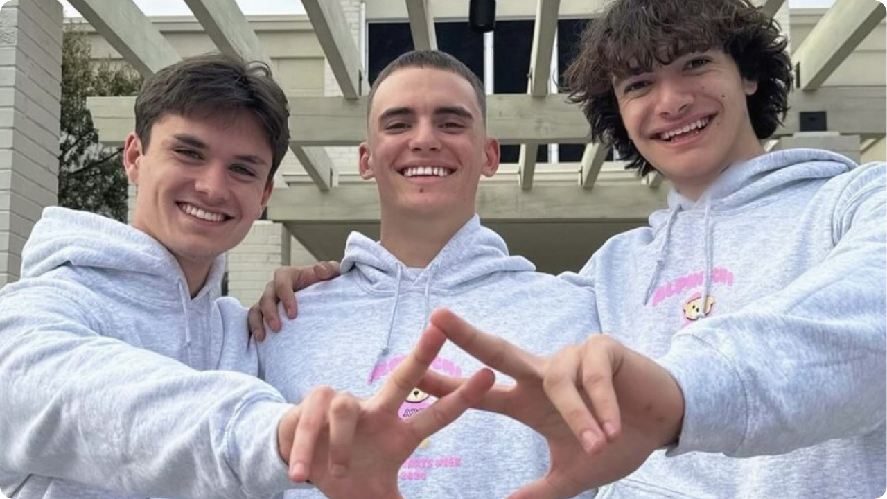 Frat guys in hoodies