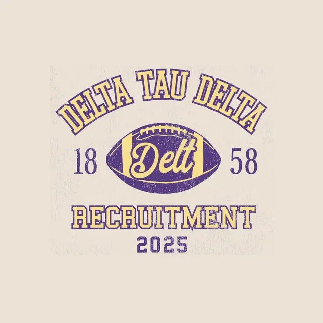 Delta Tau Delta Football Graphic Bold Text Recruitment Crewneck