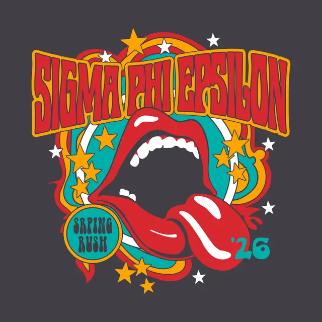Sigma Phi Epsilon Colorful Lip Graphic Rush Shirt