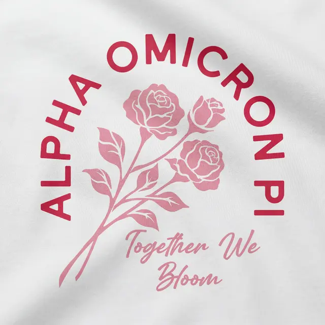 Alpha Omicron Pi Floral Illustration Rush Tank