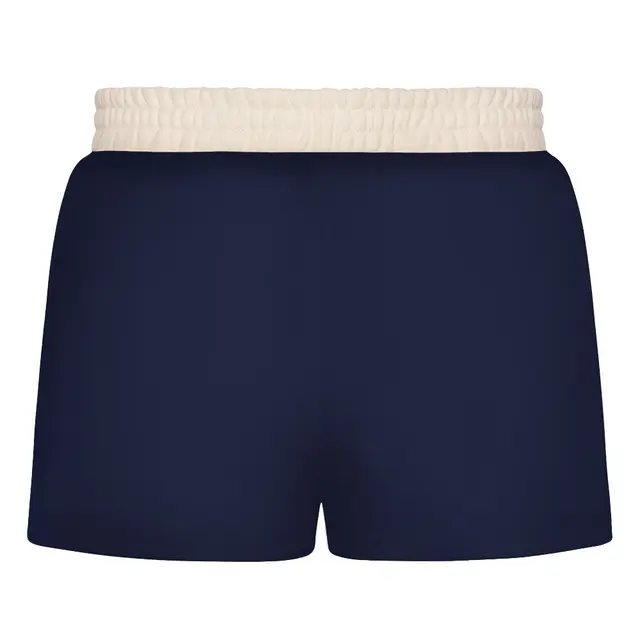 Fresh Prints Miami Heavyweight Color Block Shorts Navy Buttermilk mto Front