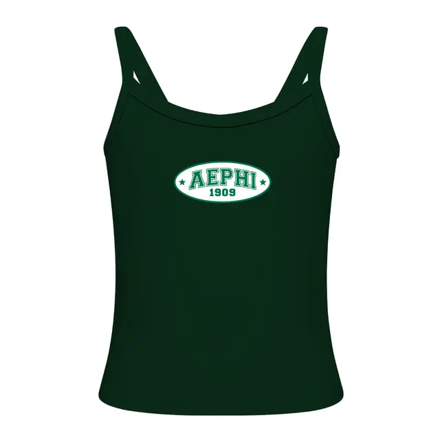 Alpha Epsilon Phi Block Lettering Oval Graphic PR Tank 2